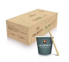 Kit accessori Lollo Caffè ECO - bicchieri, palette e zucchero - 150 pezzi