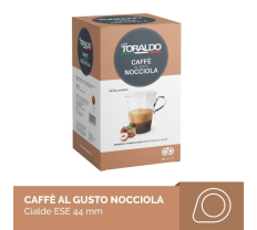 18 cialde di caffè Toraldo aromatizzato al gusto nocciola