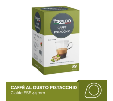 18 cialde di caffè Toraldo aromatizzato al gusto pistacchio