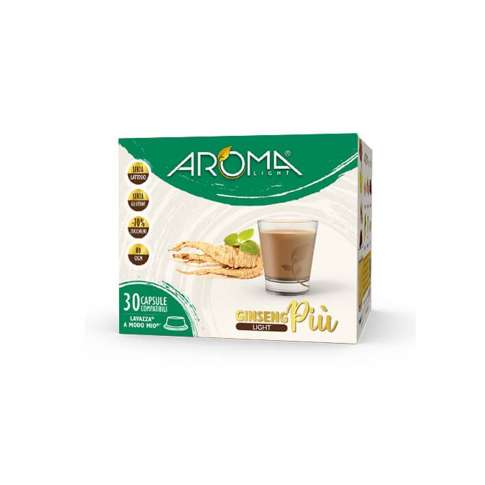 30 Capsule di Caffè Ginseng Light Senza Lattosio Aroma Light compatibili Lavazza A Modo Mio 30 Capsule di Caffè Ginseng Light Senza Lattosio Aroma Light compatibili Lavazza A Modo Mio