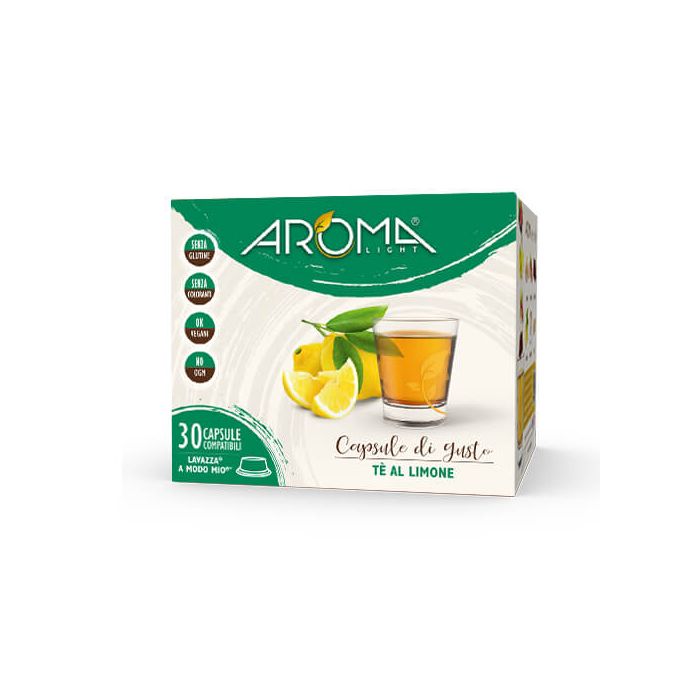 30 Capsule di Tè al Limone Aroma Light compatibili Lavazza A Modo Mio 30 Capsule di Tè al Limone Aroma Light compatibili Lavazza A Modo Mio