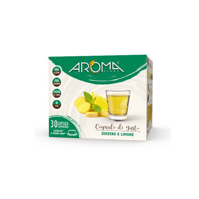 30 Capsule Zenzero e Limone Aroma Light Compatibili Lavazza A Modo Mio 30 Capsule Zenzero e Limone Aroma Light Compatibili Lavazza A Modo Mio