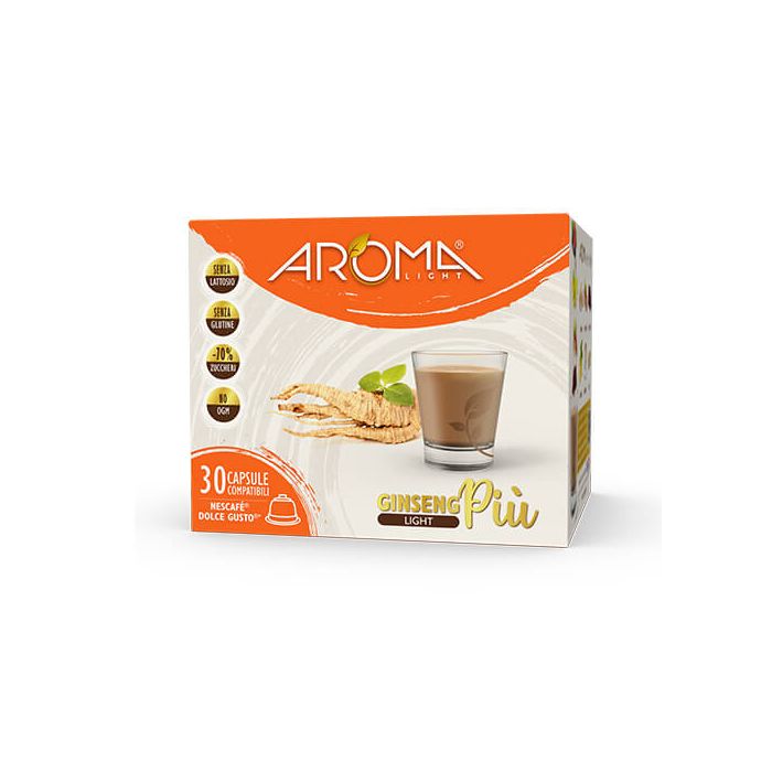 30 Capsule di Caffè Ginseng Light Plus Senza Lattosio Aroma Light compatibili Dolce Gusto 30 Capsule di Caffè Ginseng Light Plus Senza Lattosio Aroma Light compatibili Dolce Gusto