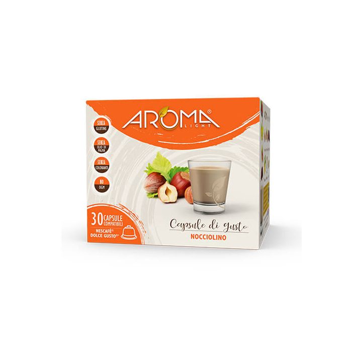 30 Capsule di Nocciolino Aroma Light Compatibili Dolce Gusto 30 Capsule di Nocciolino Aroma Light Compatibili Dolce Gusto