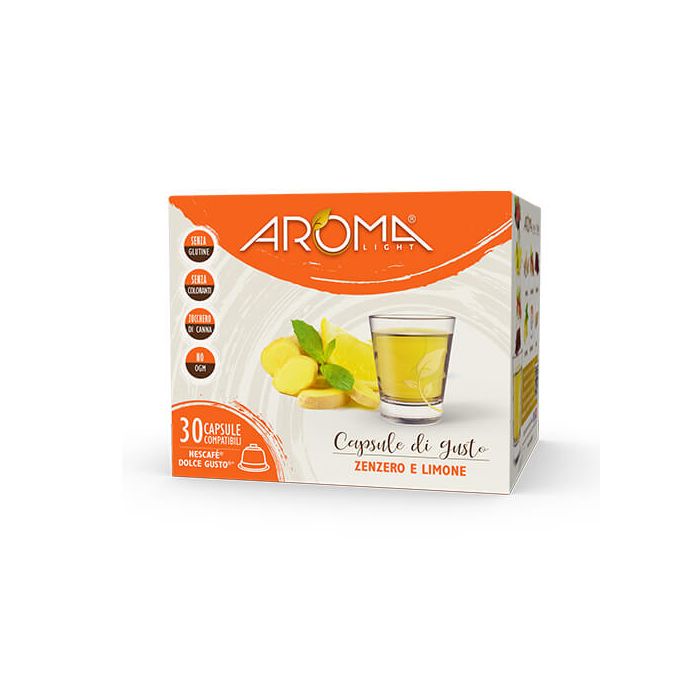 30 Capsule Zenzero e Limone Aroma Light compatibili Dolce Gusto 30 Capsule Zenzero e Limone Aroma Light compatibili Dolce Gusto