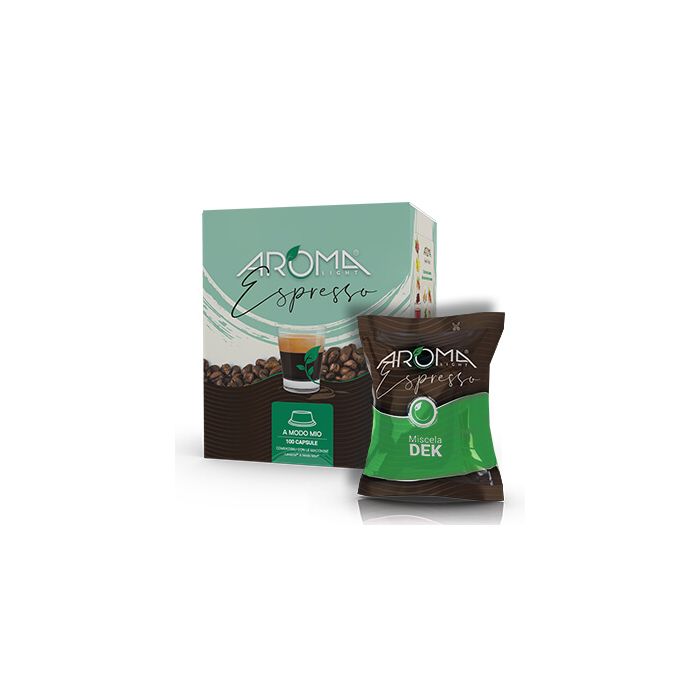 100 Capsule Aroma Light Miscela Decaffeinato compatibili A Modo Mio 100 Capsule Aroma Light Miscela Decaffeinato compatibili A Modo Mio