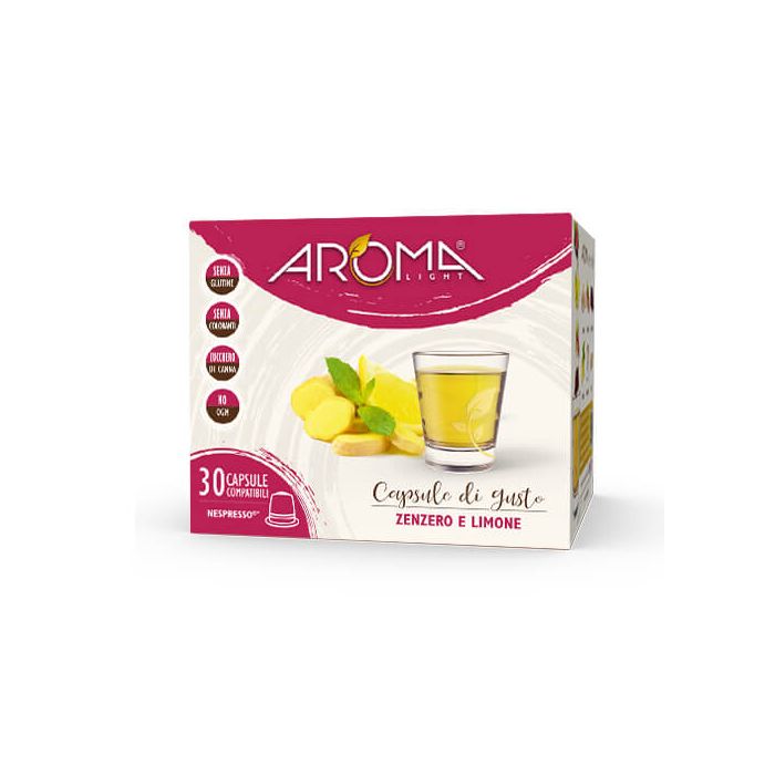 30 Capsule Zenzero e Limone Aroma Light compatibili Nespresso 30 Capsule Zenzero e Limone Aroma Light compatibili Nespresso