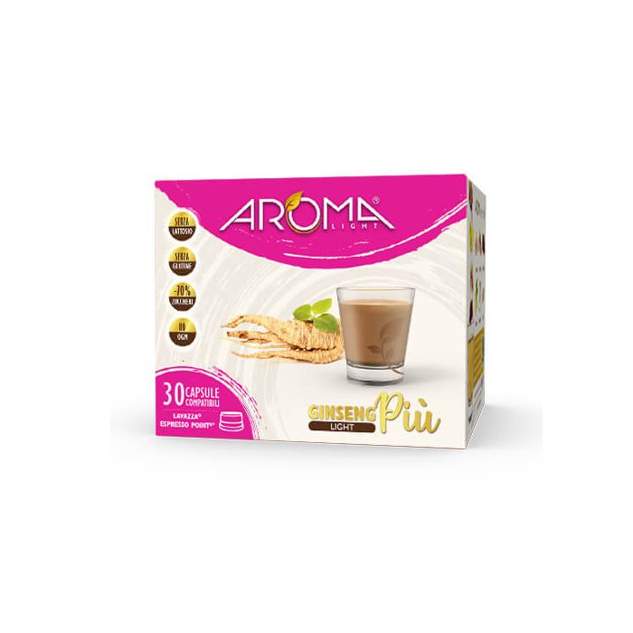 30 Capsule di Caffè Ginseng Light Senza Lattosio Aroma Light compatibili Espresso Point 30 Capsule di Caffè Ginseng Light Senza Lattosio Aroma Light compatibili Espresso Point