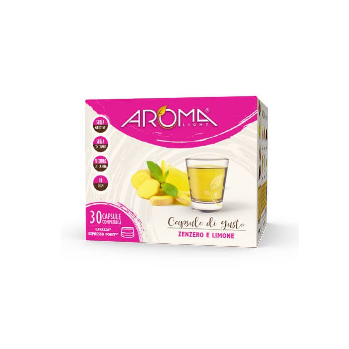 30 Capsule Zenzero e Limone Aroma Light compatibili Espresso Point 30 Capsule Zenzero e Limone Aroma Light compatibili Espresso Point