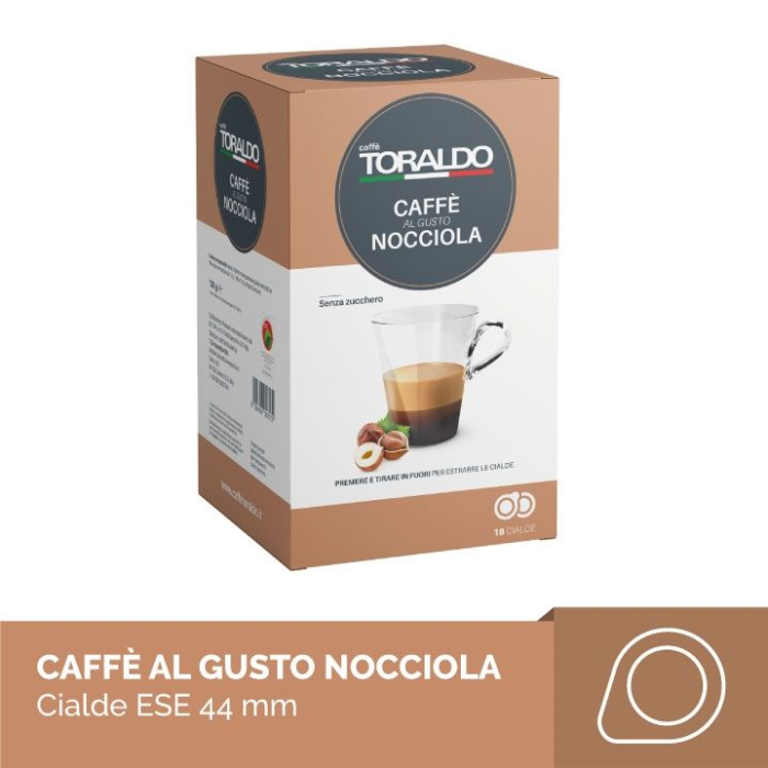 18 cialde di caffè Toraldo aromatizzato al gusto nocciola