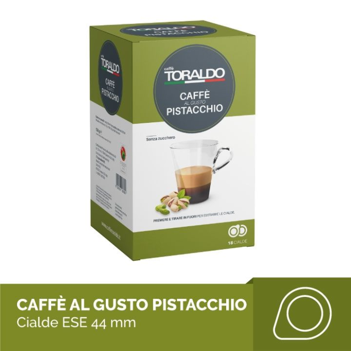 18 cialde di caffè Toraldo aromatizzato al gusto pistacchio 18 cialde di caffè Toraldo aromatizzato al gusto pistacchio